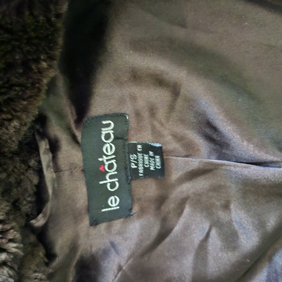 Chocolate brown le chateau teddy coat size 6 - Picture 4 of 5